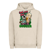 Pigment French Oak Grab your joe let's go Soccer Urban Hoodie - HowdyJamesFarm