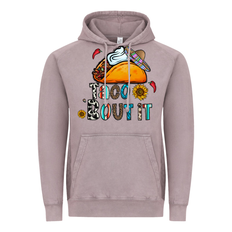 Taco Bout It Vintage Hoodie by CowhideDigitalArt | Teevron