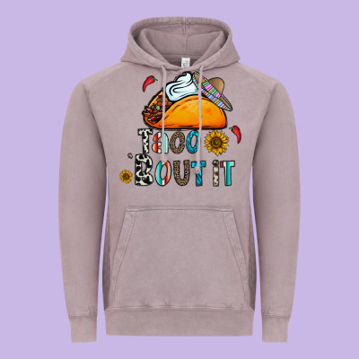 Taco Bout It Vintage Hoodie Designed By Cowhidedigitalart