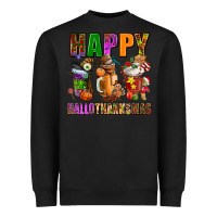 Black happy hallothanksmas Heavyweight Sweatshirt - AdoDesignShop
