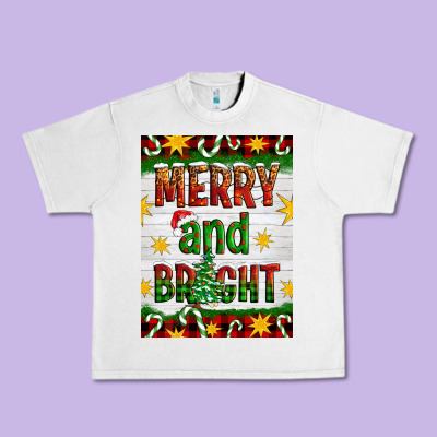 Merry And Bright Urban Heavy Tee Designed By Artiststas