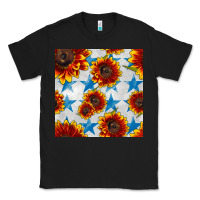 Black patriotic sunflowers and stars Classic Tee - BundleAndBundleShop