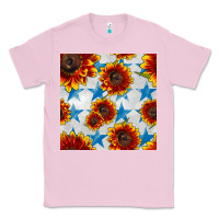 Bubblegum Pink patriotic sunflowers and stars Classic Tee - BundleAndBundleShop