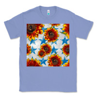 Colony Blue patriotic sunflowers and stars Classic Tee - BundleAndBundleShop