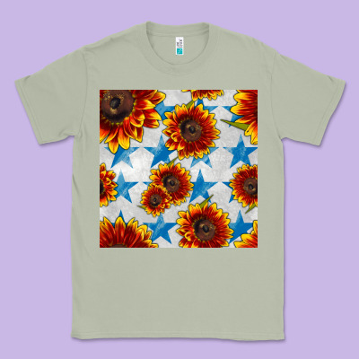 Patriotic Sunflowers And Stars Classic Tee Designed By Bundleandbundleshop
