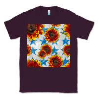 Plum patriotic sunflowers and stars Classic Tee - BundleAndBundleShop