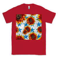 Red patriotic sunflowers and stars Classic Tee - BundleAndBundleShop