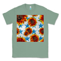 Sage patriotic sunflowers and stars Classic Tee - BundleAndBundleShop