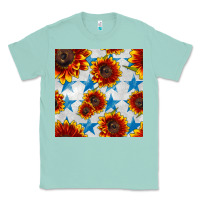 Seafoam patriotic sunflowers and stars Classic Tee - BundleAndBundleShop