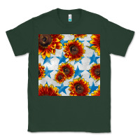 Sports Green patriotic sunflowers and stars Classic Tee - BundleAndBundleShop