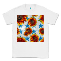 White patriotic sunflowers and stars Classic Tee - BundleAndBundleShop