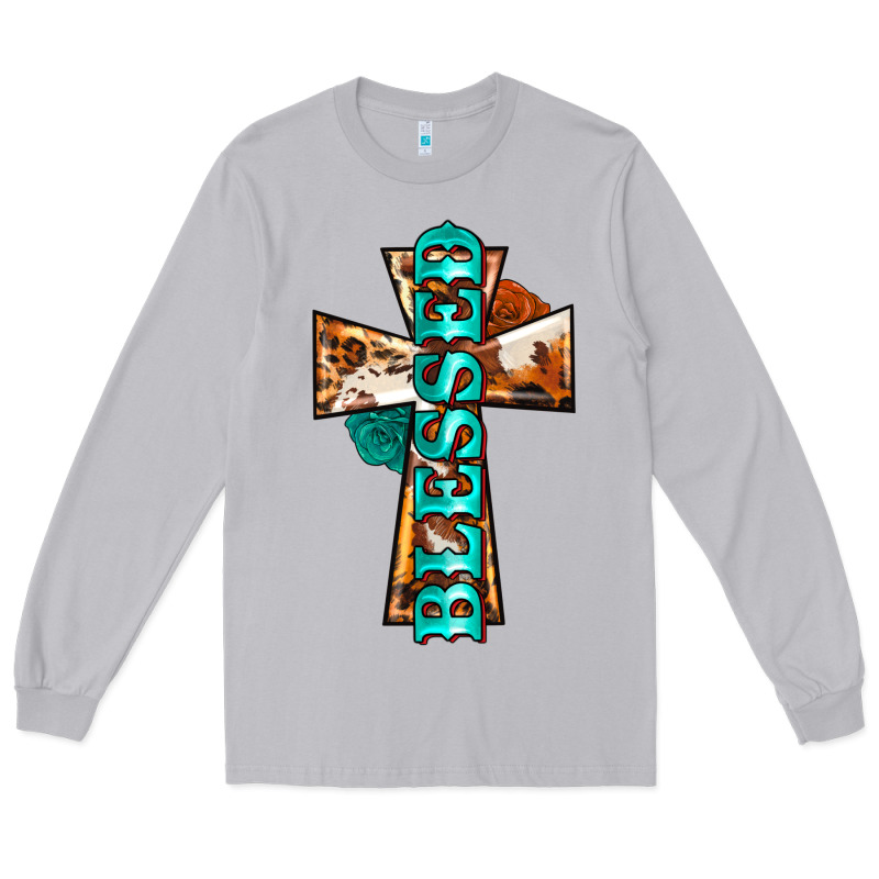 Blessed Cross Long Sleeve Tee by BarkalooDesign | Teevron