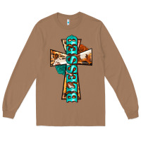 Toasted Coconut blessed cross Long Sleeve Tee - BarkalooDesign