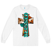 White blessed cross Long Sleeve Tee - BarkalooDesign