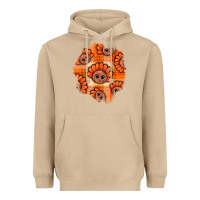 Mushroom Thanksgiving Turkey With Tartan Patch Heavyweight Hoodie - BundleAndBundleShop