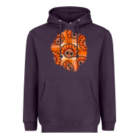 Plum Thanksgiving Turkey With Tartan Patch Heavyweight Hoodie - BundleAndBundleShop