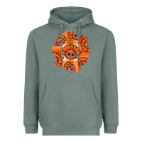 Sage Thanksgiving Turkey With Tartan Patch Heavyweight Hoodie - BundleAndBundleShop