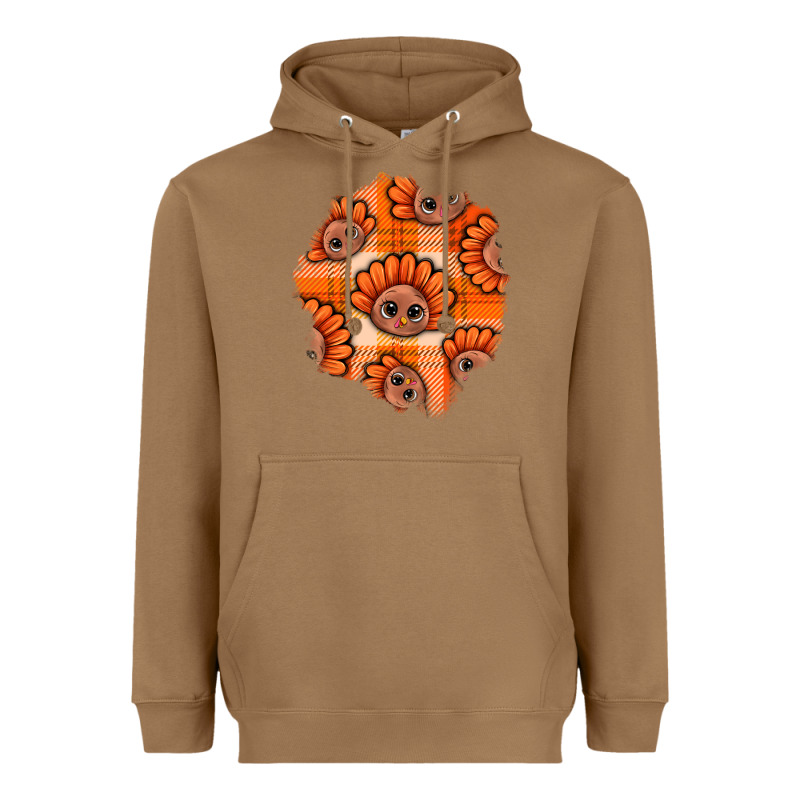 Thanksgiving Turkey With Tartan Patch Heavyweight Hoodie by BundleAndBundleShop | Teevron