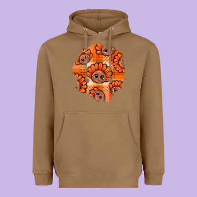 Thanksgiving Turkey With Tartan Patch Heavyweight Hoodie Designed By Bundleandbundleshop