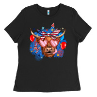 Black western america cow Ladies Tee - JahusDesignShop