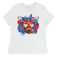 White western america cow Ladies Tee - JahusDesignShop