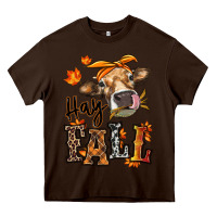 Chocolate Brown Hay Fall heifer Heavy Core Tee - RanaPortraitStore