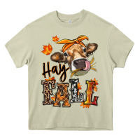 Mossy Hay Fall heifer Heavy Core Tee - RanaPortraitStore