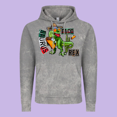 Taco Saurus Rex Vintage Hoodie Designed By Cowhidedigitalart