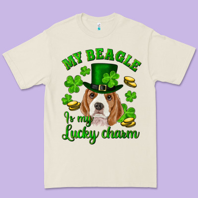 Premium Tee st.patrick's day my beagle is my lucky charm