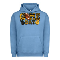 Pigment Pebble Blue Game day yellow and black team color Urban Hoodie - HowdyJamesFarm