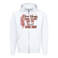 White your wings were ready but my heart was not Zipper Hoodie - MaliasSmallBusiness
