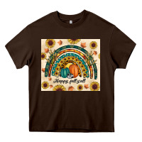 Chocolate Brown Happy Fall y'all Heavy Core Tee - RanaPortraitStore