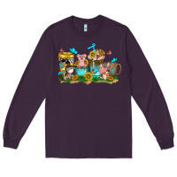 Plum farm cute animals with sunflower coffee cups Long Sleeve Tee - NancyCooperArtShop