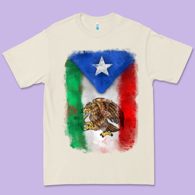 Mexico And Puerto Rico Flag Premium Tee Designed By Zillion Design Studio
