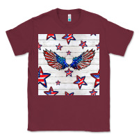 Burgundy patriotic eagle wing Classic Tee - BundleAndBundleShop