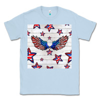 Dusty Blue patriotic eagle wing Classic Tee - BundleAndBundleShop