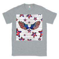 Heather Grey patriotic eagle wing Classic Tee - BundleAndBundleShop