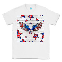 White patriotic eagle wing Classic Tee - BundleAndBundleShop