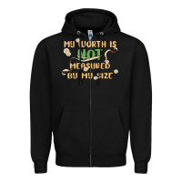 Black my worth is not defined by my size Zipper Hoodie - MaliasSmallBusiness