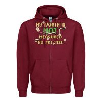 Burgundy my worth is not defined by my size Zipper Hoodie - MaliasSmallBusiness