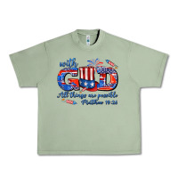 Oil Green with god all things are possible usa Urban Heavy Tee - AdoDesignShop