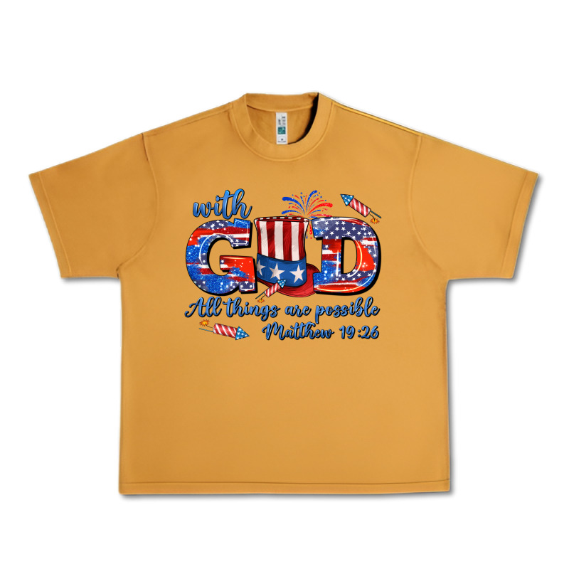 With God All Things Are Possible Usa Urban Heavy Tee by AdoDesignShop | Teevron