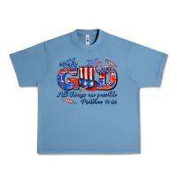 Pebble Blue with god all things are possible usa Urban Heavy Tee - AdoDesignShop