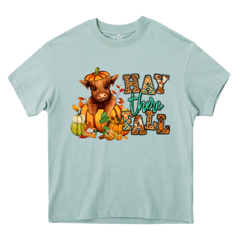 Hay There Fall Pumpkin Heifer Heavy Core Tee by RanaPortraitStore | Teevron