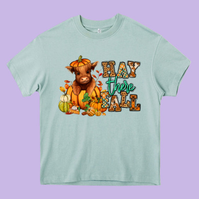 Heavy Core Tee Hay there Fall pumpkin heifer