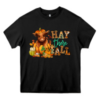 Black Hay there Fall pumpkin heifer Heavy Core Tee - RanaPortraitStore