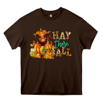 Chocolate Brown Hay there Fall pumpkin heifer Heavy Core Tee - RanaPortraitStore