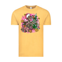Vintage Mustard pink coffee gifts christmas skeleton coffee Vintage Tee - AdoDesignShop