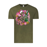 Vintage Olive pink coffee gifts christmas skeleton coffee Vintage Tee - AdoDesignShop
