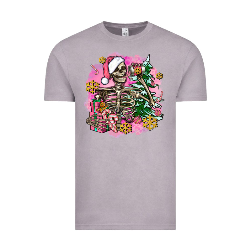 Pink Coffee Gifts Christmas Skeleton Coffee Vintage Tee by AdoDesignShop | Teevron